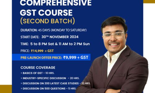 Comprehensive GST Course by CA Sachin Jain (Second Batch) – Video Course