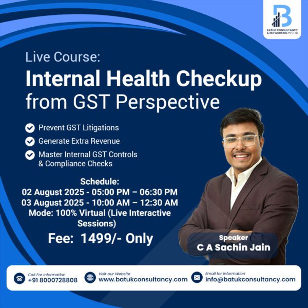 Live Course: Internal Health Checkup from GST Perspective