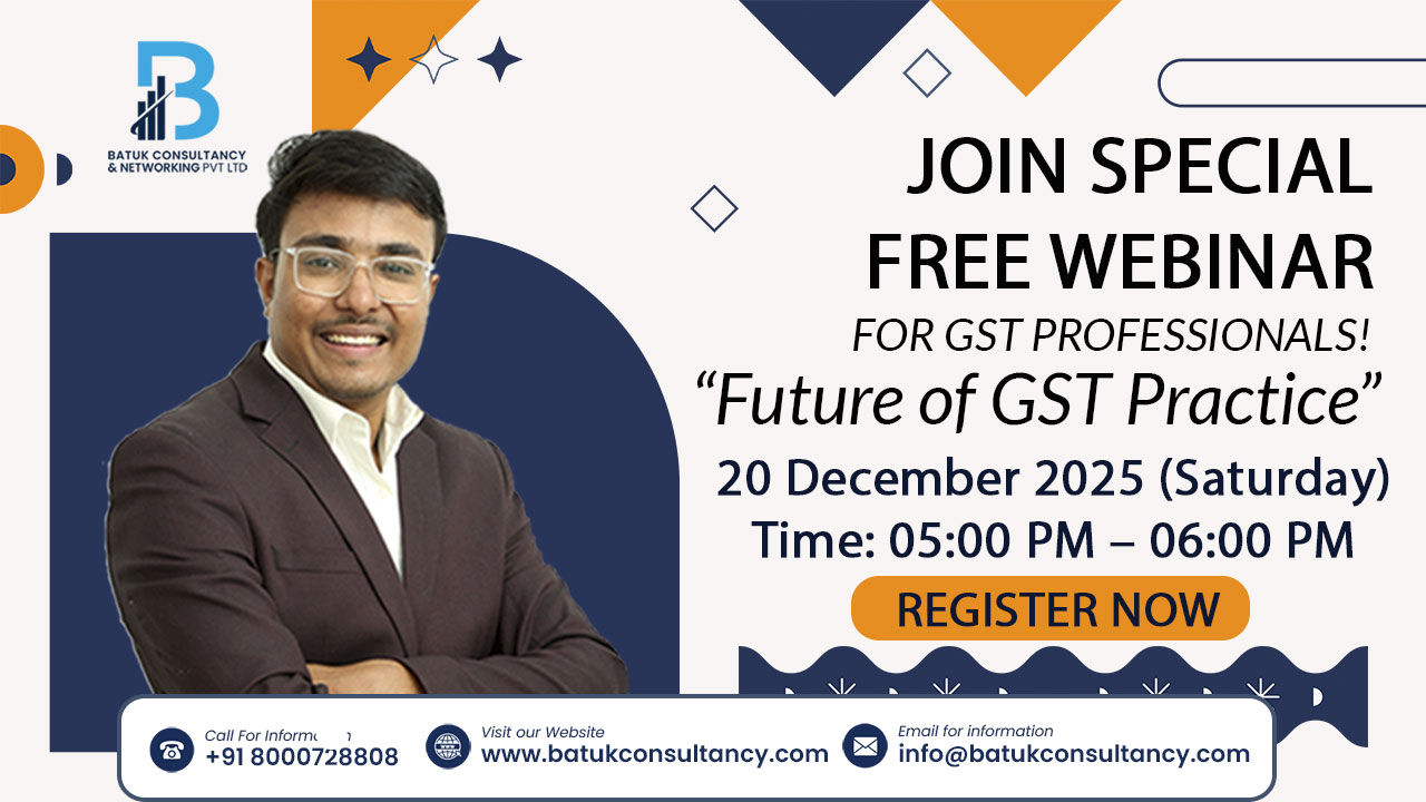 SPECIAL FREE LIVE WEBINAR FOR GST PROFESSIONALS