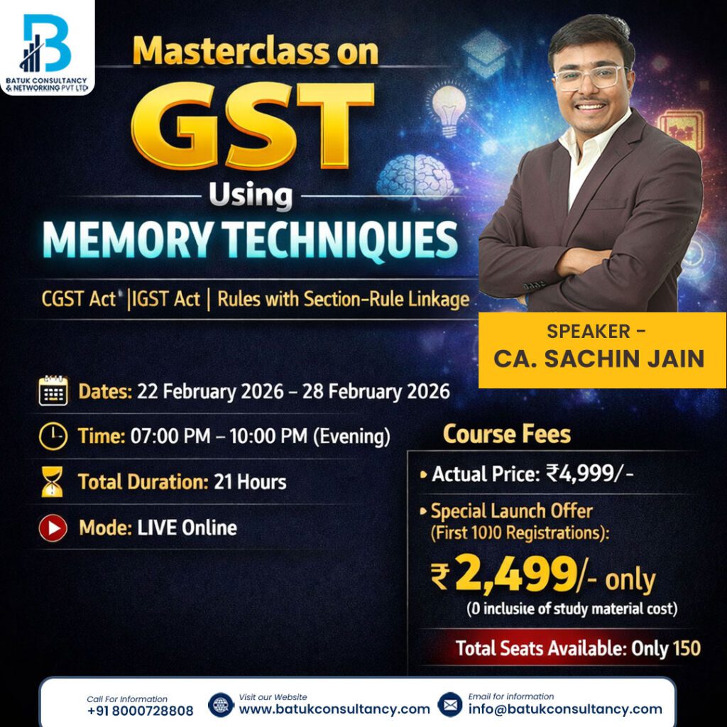 Masterclass on GST Using MEMORY TECHNIQUES