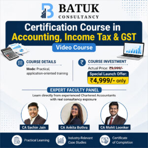Certification Course in Accounting, Income Tax & GST