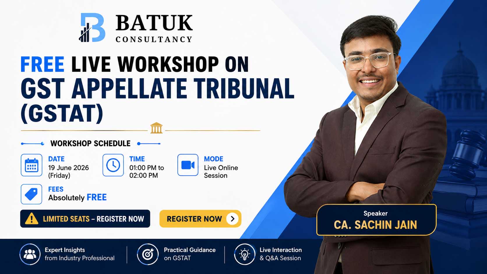 FREE LIVE WORKSHOP ON GST APPELLATE TRIBUNAL (GSTAT)