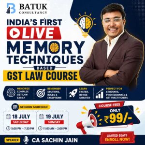 India's First LIVE Memory Techniques Based GST Law Course