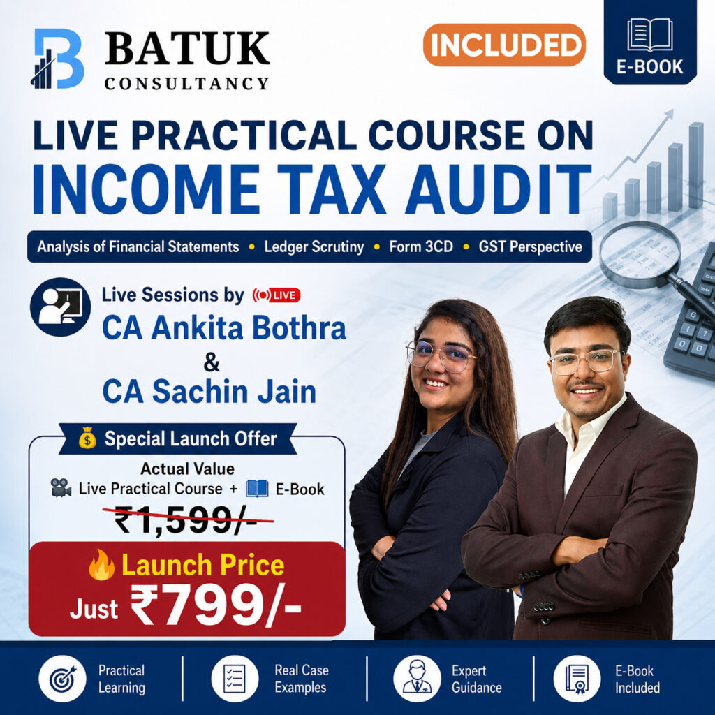 LIVE PRACTICAL COURSE ON INCOME TAX AUDIT